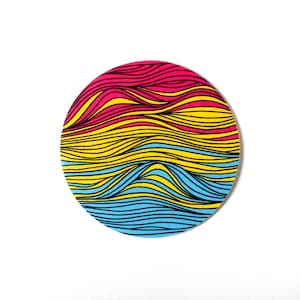 Subtil autocollant en vinyle drapeau pansexuel | autocollant de fierté de casserole | Sticker pour ordinateur portable pansexuel | autocollant de célébration de fierté | 3 x 3 pouces