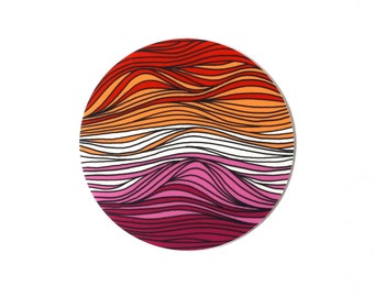 Subtle Lesbian Flag Vinyl Sticker | Lesbian Pride Sticker | LGBTQ+ Waterproof Sticker | Colorful Pride Sticker | 3 x 3 inches