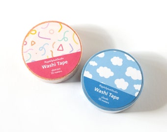 Minimal washi tape set - Cute washi tape pack - Abstract washi tapes - Pastel washi tapes - Unique washi tape bundle - Cool planner tapes
