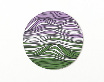 Pegatina discreta de la bandera del orgullo de género no binario / Pegatina de vinilo LGBTQ+ / Pegatina de apoyo a la comunidad de género no binario / 7,6 x 7,6 cm
