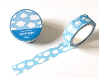 Cute clouds washi tape - Sky washi tape - Summer washi tape - Blue washi tape - Cool planner tape - 15mm washi tape