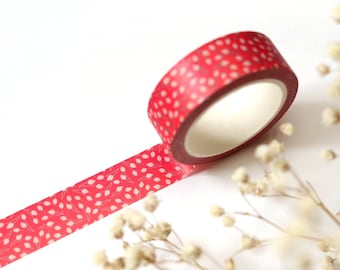 Floral washi tape - Cute washi tape - Red washi tape - Cool planner tape - 15mm washi tape - Spring washi tape - Botanical washi tape