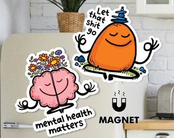 Positive fridge magnet set - Mental Health car magnet pack - Motivational positive magnets - Cute fridge magnets