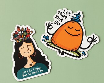 Positivity vinyl stickers - Cool sticker pack - Cute sticker bundle - Motivational waterproof decals - Mental health sticker set