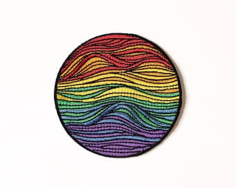 Gay Pride Flag Iron-On Patch | Rainbow Embroidered Patch | 3 x 3 inches