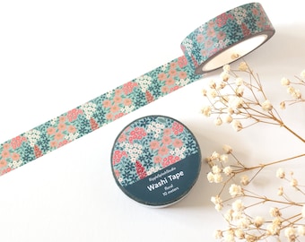 Floral Washi Tape | Colorful Flower Washi Tape for Scrapbooking, Journaling, and Crafts | Cute Planner Tape | Spring Botanical Washi Tape