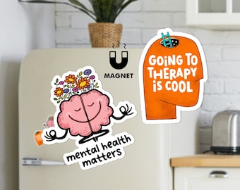 Set di magneti Mental Health Matters / Magneti da frigorifero motivazionali / Terapia e consapevolezza della salute mentale