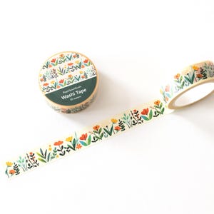 Charming Floral Garden Decorative Washi Tape | Botanical Masking Tape | Cute Spring Tape | Colorful Nature Journaling Tape