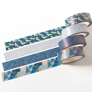 Japanese Washi Tape Set | Sophisticated Nature Washi Tapes | Elegant Washi Tape | Bullet Journal Accessories