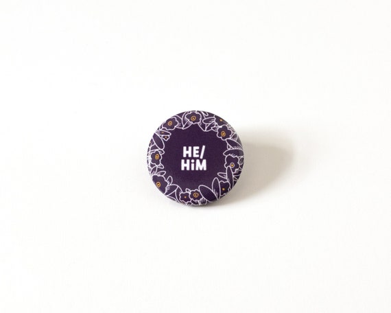 Buy He/him Pronoun Pin - Pronoun Pinback Buttons - Pins for 