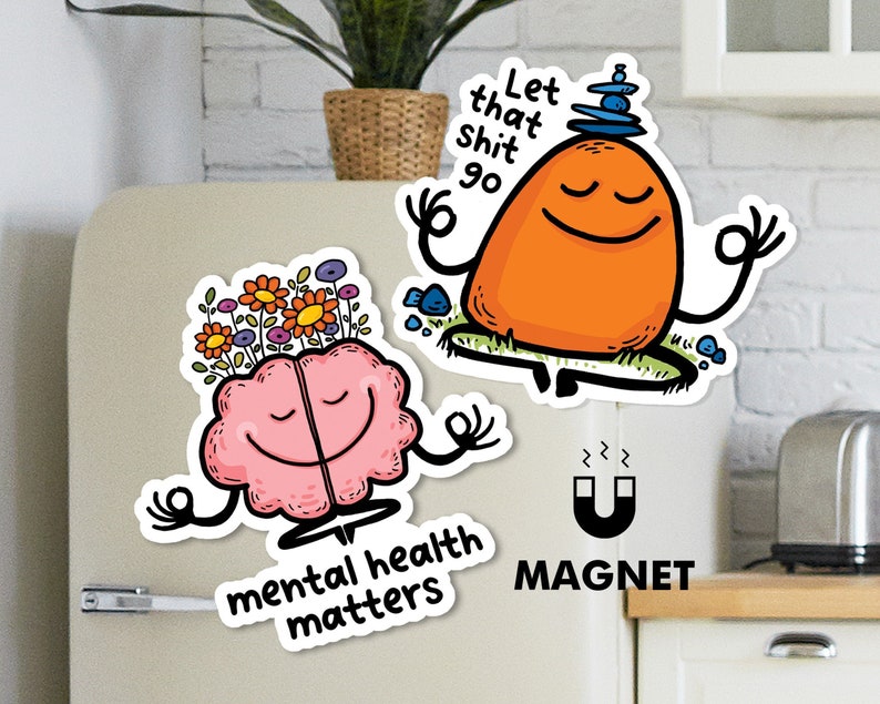 Positive fridge magnet set Mental Health car magnet pack Motivational positive magnets Cute fridge magnets image 1