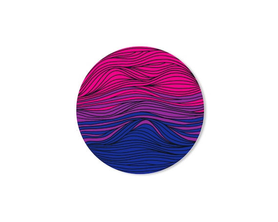 Subtle Bi Flag Vinyl Sticker | Bisexual Pride Sticker | LGBTQ+ Vinyl Sticker | Colorful Bi Pride Sticker | 3 x 3 inches
