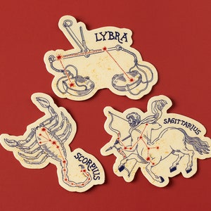 Stickers zodiaque en vinyle - Stickers Balance, Scorpion, Sagittaire - Stickers astrologie cool - Stickers constellation horoscope