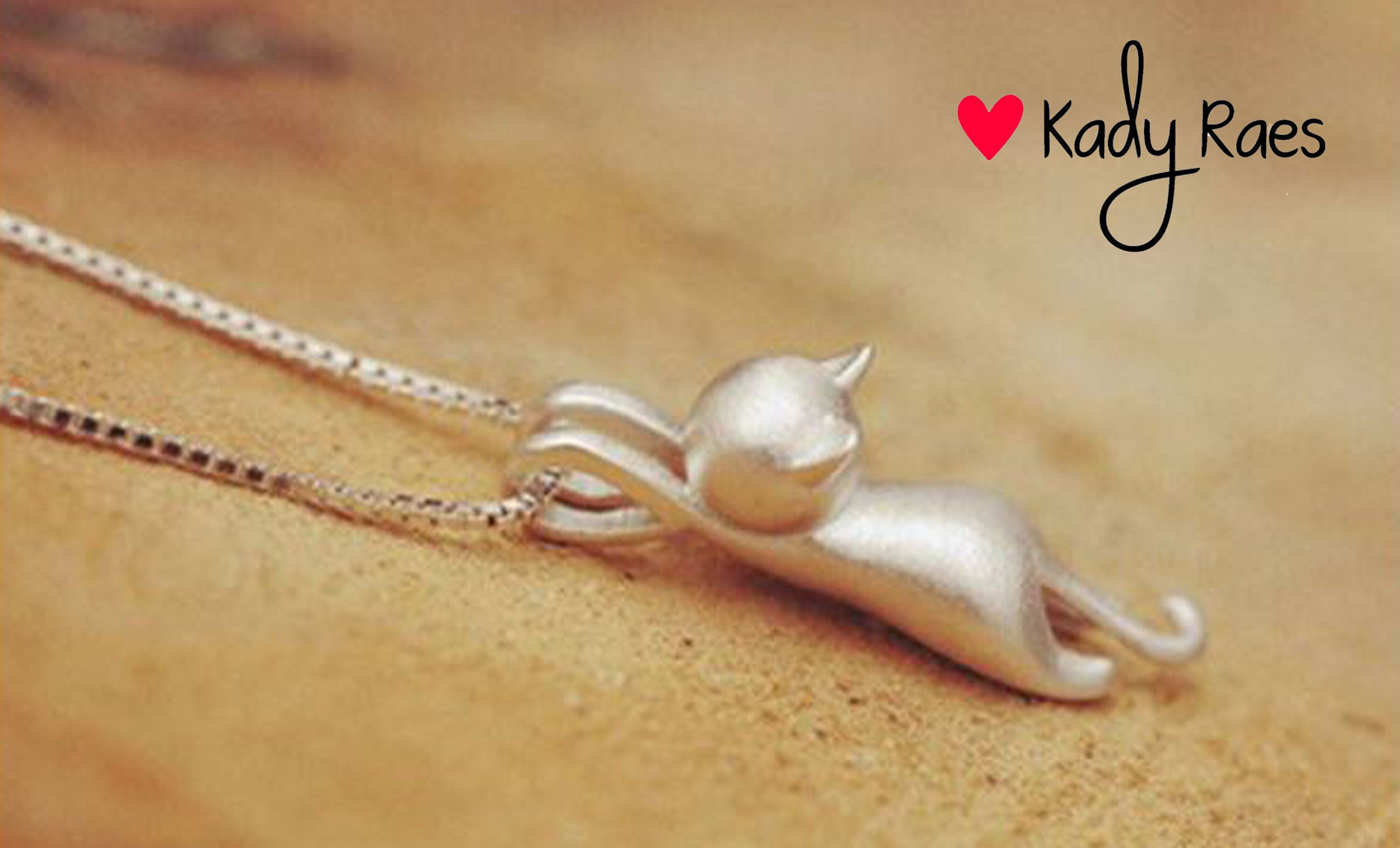Hanging Cat Silver Coloured Necklace Cat Chain Climbing Etsy