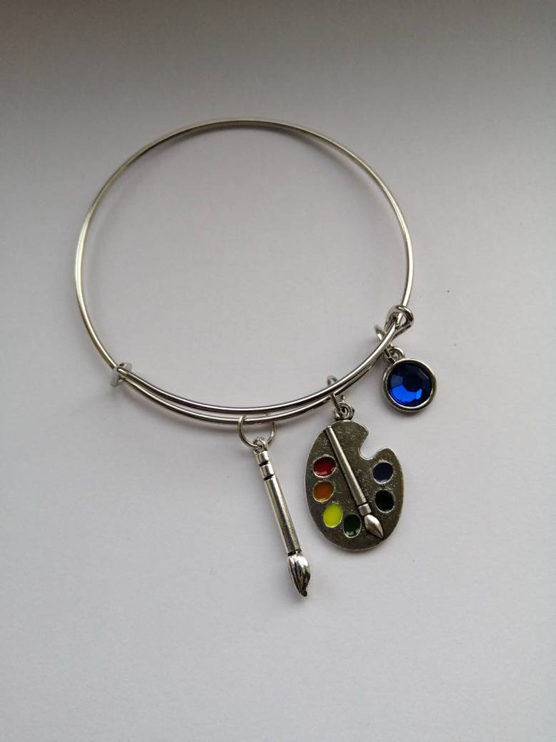 Paint Palette Charm Bracelet Artist Bracelet Painters Etsy