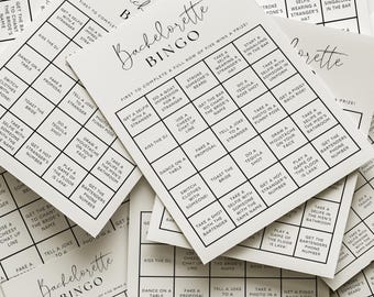 Bachelorette Bingo | Bachelorette Party Game| Girls Night Out | Bachelorette Scavenger Hunt | Hen Party Game | Bar Scavenger Hunt | Minimal