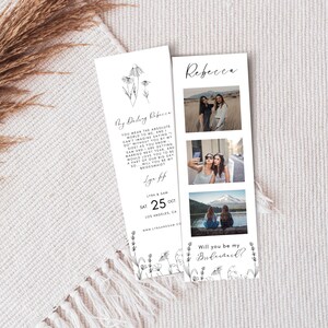 Will You Be My Bridesmaid Photo Strip Template Will You Be My Bridesmaid Photo Proposal Card Will You Be My Maid of Honor Canva Template