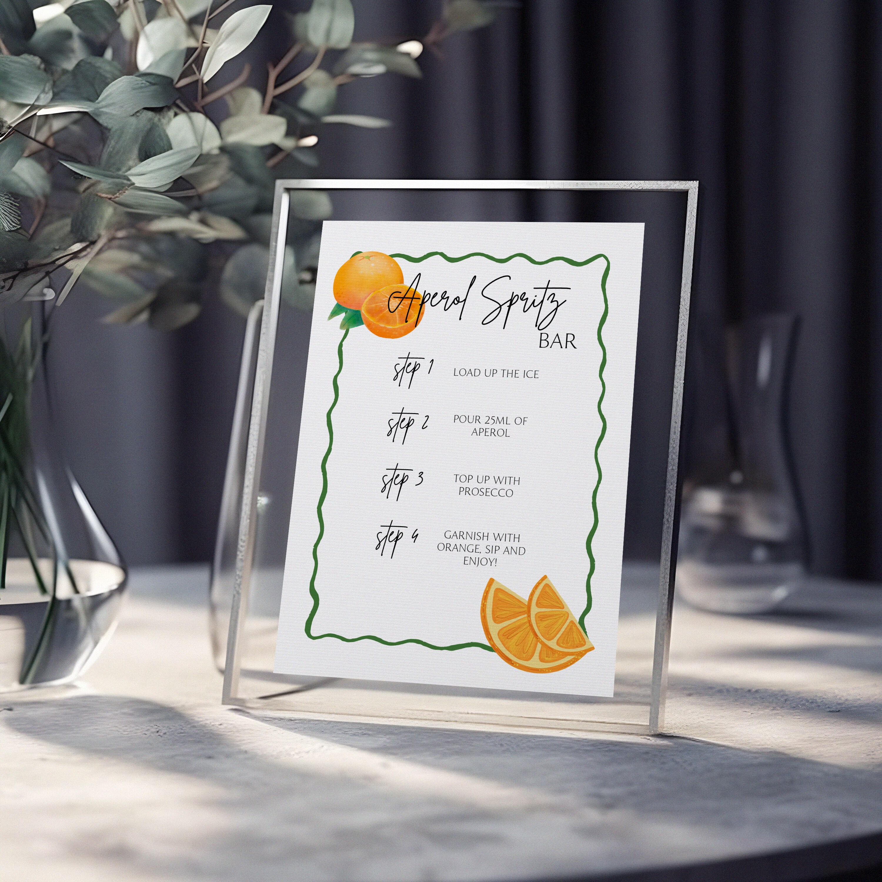 Aperol Spritz Bar Sign, Build Your Own Spritz, Signature Drink Sign ...