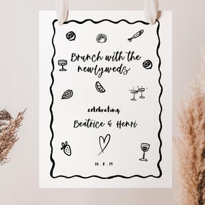 Post Hochzeitsbrunch Zeichen Wunderlich Gekritzel Illustration Morgen Nach der Hochzeit Brunch Zeichen Französisch Inspiriert Bearbeitbar Download BEATRICE