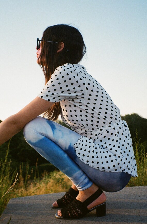 White blouse with black polka dots. Vintage from … - image 9