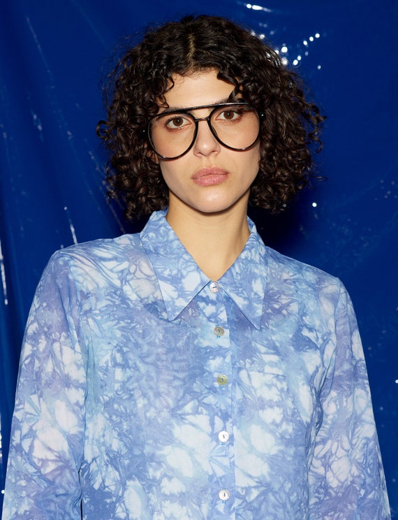 Printed tie-dye blouse Vintage 1970s