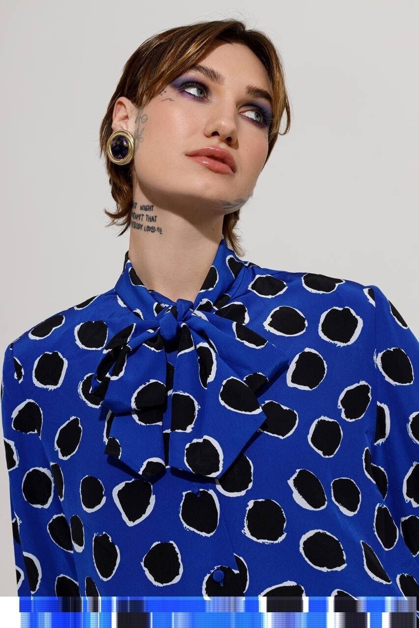 White Polka Dot Print Blouse - Etsy