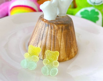 Sugar Coated Gummy Bear Stud Earrings: Surgical Steel Posts