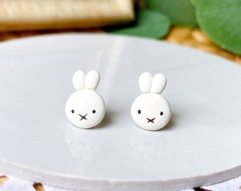 Handmade Bunny Earrings/ Rabbit Earrings/ Polymer Clay Bunny Earrings/ Adorable Bunny Stud/ Handmade Earrings/ Stud Earrings/ Surgical Steel