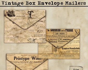 Vintage Box Envelop Mailers, Ephemera Storage, PenPal, Happy Mail, Enveloppen