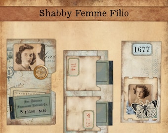 Shabby Femme-folio. Armoedig folio, rustiek folio, minifolio