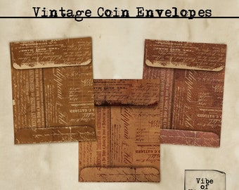 Vintage Coin Envelopes, Ephemera Storage, PenPal, Happy Mail, Envelopes