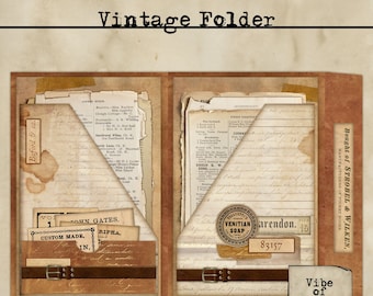Vintage Folder, Ephemera storage for Junk Journals