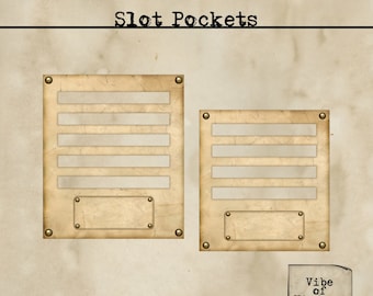 Printable Slot Pockets for junk journals. Set of 2