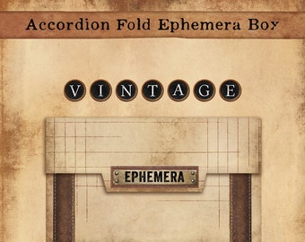 Accordion Fold Ephemera Box, Printable Storage (A4)