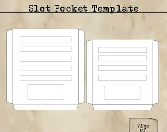 Printable Slot Pocket template for junk journals. Set of 2
