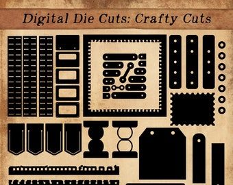 Digital Die Cuts: Crafty Cuts, Cricut cut files, Journal Embellishments