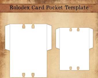 Rolodex Card Pocket Template, Cricut, Rolodex Card Shaped Pockets