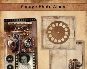 Vintage Photo Album Mini Journal. Junk journal, Mini Junk Journal.