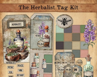 The Herbalist Tag Kit  for your junk journals.