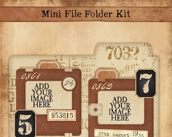 Mini File Folder  Kit for your Junk Journals and other Craft Projects