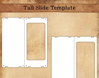 Tall Slides Template, Photo Specimen Slides, Cricut, PNG (Digital Download)