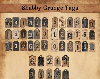 Shabby Grunge Tags, Vintage Tags, Tag set, Vintage Grunge Tags , Embellishment Tags, ,Vintage Grunge Tag Kit