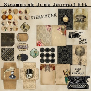 Steampunk Junk Journal Kit, Journal Pages and more for Junk Journals
