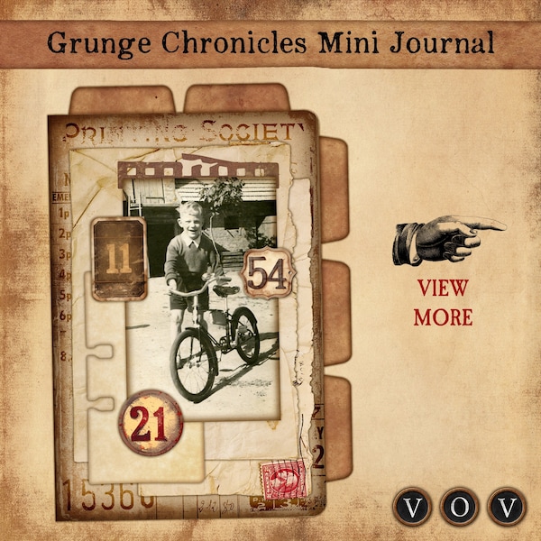 Grunge Chronicles Mini Journal. Junk journal, Mini Journal.