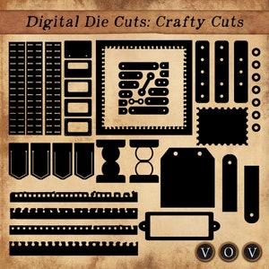 Troqueles digitales: cortes artesanales, archivos de corte Cricut, adornos de diarios