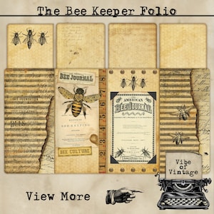 Mini folio The Bee Keeper Mini folio vintage imprimable, Mini folio pour journaux indésirables