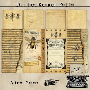 De Bee Keeper Mini Folio Mini afdrukbare Vintage Folio, Mini Folio voor ongewenste tijdschriften