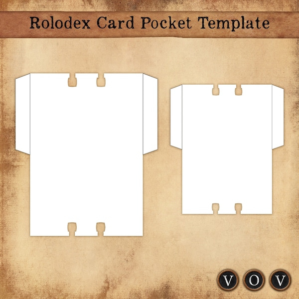 Plantilla de bolsillo de tarjeta Rolodex, Cricut, bolsillos en forma de tarjeta Rolodex