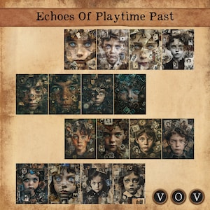Ecos do passado da hora de brincar, Steampunk vintage, cartões de diário vintage 2,8 x 3,54 polegadas