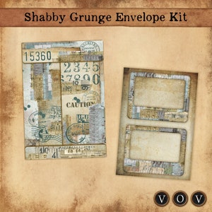 Shabby Grunge Envelope Kit for Junk Journals and other Paper Craft Projects, Vintage Junk Journaling, Vintage Ephemera, Vintage Envelopes